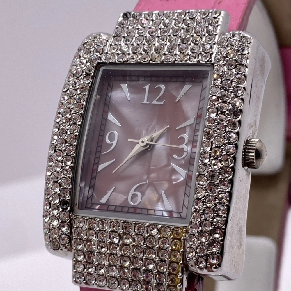 Paris Hilton Decadent Dazzle Watch New Pink and Silver Watch w/Crystal Accents.